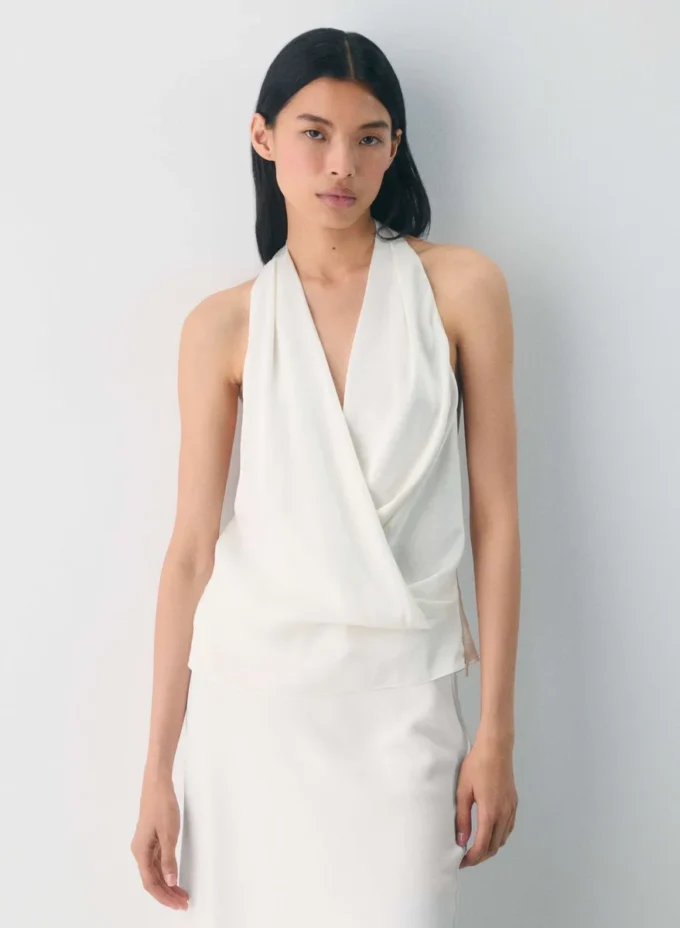 Blusa halter de satén Martini Blusa halter de satén Martini