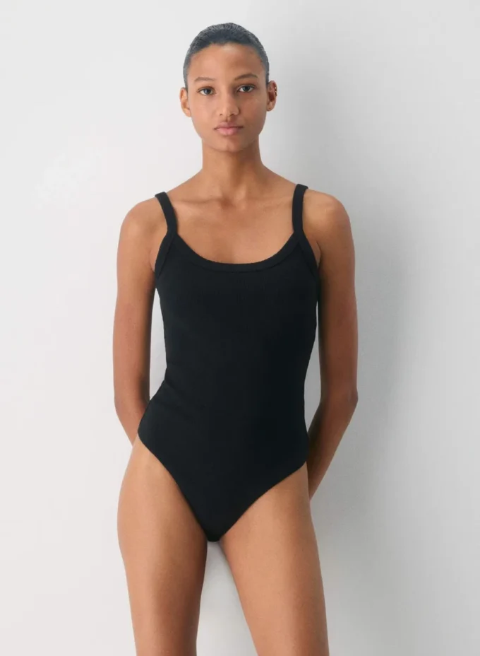 Body de cuello redondo con ribete HomeStretch™ Body de cuello redondo con ribete HomeStretch™
