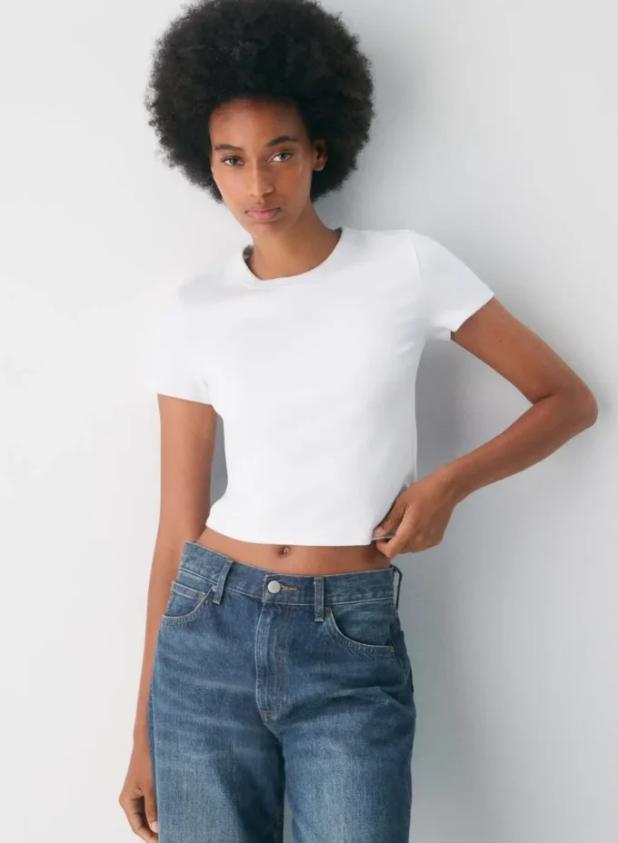 Camiseta de canalé fino BestHug™ Camiseta de canalé fino BestHug™