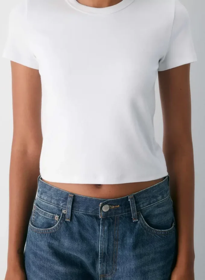 Camiseta de canalé fino BestHug™ Camiseta de canalé fino BestHug™