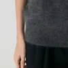 Camiseta de cuello alto holgada de cachemira cepillada Camiseta de cuello alto holgada de cachemira cepillada