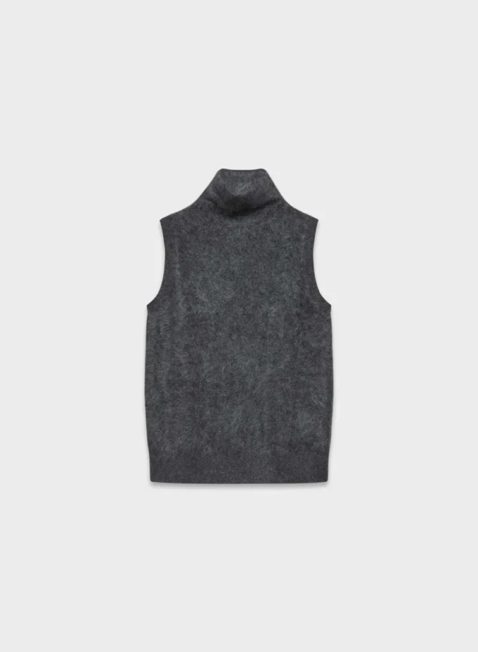Camiseta de cuello alto holgada de cachemira cepillada Camiseta de cuello alto holgada de cachemira cepillada