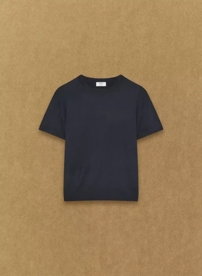 Camiseta de cuello redondo de lana merino Camiseta de cuello redondo de lana merino