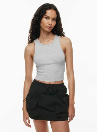 Camiseta sin mangas con cuello redondo y cintura elástica HomeStretch™ Rib