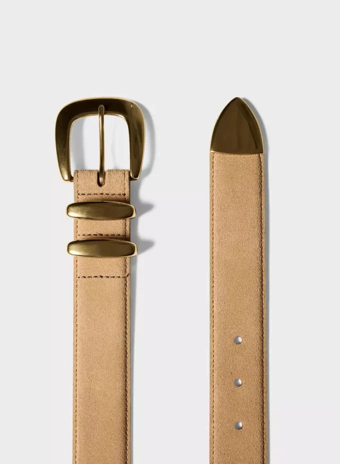 Cinturón ancho de ante y latón macizo legendario Cinturón ancho de ante y latón macizo legendario
