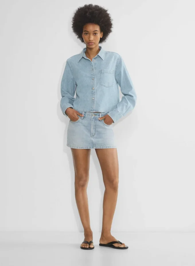 Denim Forum Camisa vaquera cómoda de los 80 Denim Forum Camisa vaquera cómoda de los 80