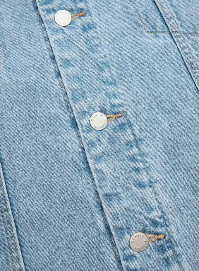 Denim Forum Chaqueta vaquera vintage de sherpa de los 90