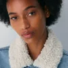 Denim Forum Chaqueta vaquera vintage de sherpa de los 90