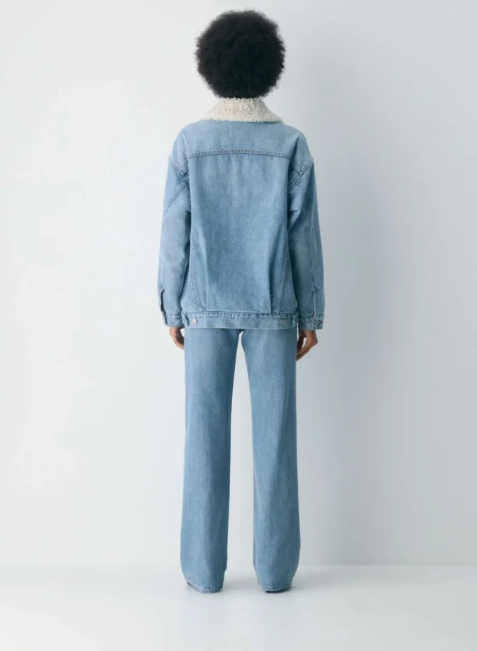 Denim Forum Chaqueta vaquera vintage de sherpa de los 90