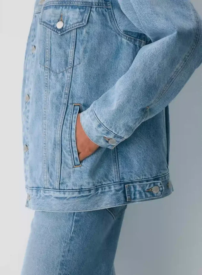 Denim Forum Chaqueta vaquera vintage de sherpa de los 90