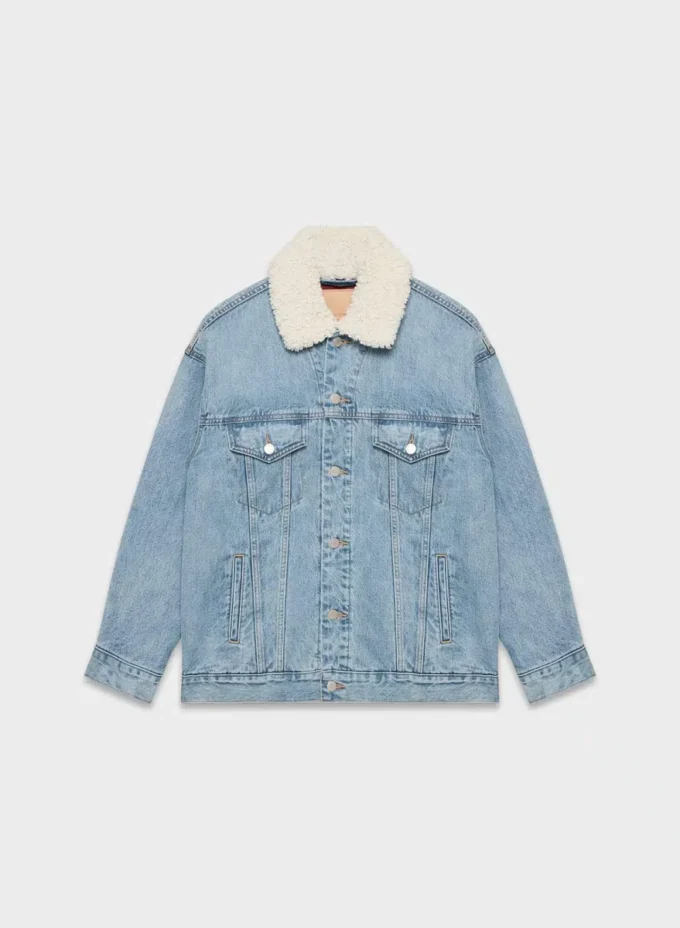 Denim Forum Chaqueta vaquera vintage de sherpa de los 90