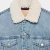 Denim Forum Chaqueta vaquera vintage de sherpa de los 90