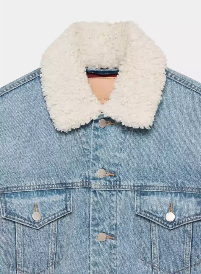 Denim Forum Chaqueta vaquera vintage de sherpa de los 90