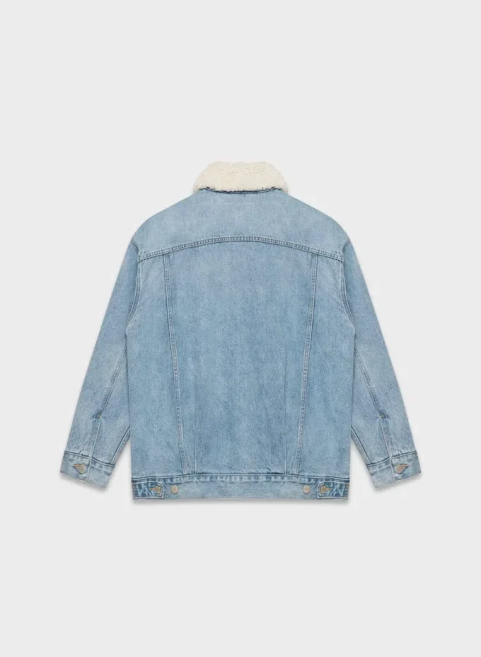 Denim Forum Chaqueta vaquera vintage de sherpa de los 90