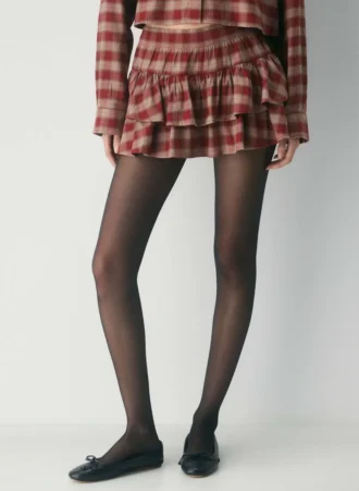 Falda pantalón de franela con volantes Falda pantalón de franela con volantes