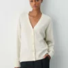 Feather Cashmere Cárdigan holgado con cuello en V Feather Cashmere Cárdigan holgado con cuello en V