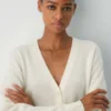 Feather Cashmere Cárdigan holgado con cuello en V Feather Cashmere Cárdigan holgado con cuello en V