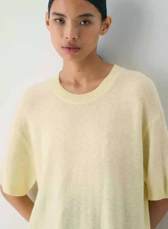 Feather Cashmere de Aritzia, 100 % ligero como una pluma. Jersey de manga corta holgado Feather Cashmere de Aritzia, 100 % ligero como una pluma. Jersey de manga corta holgado