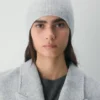 Gorro holgado de punto acanalado de cachemira