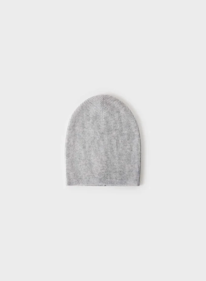 Gorro holgado de punto acanalado de cachemira