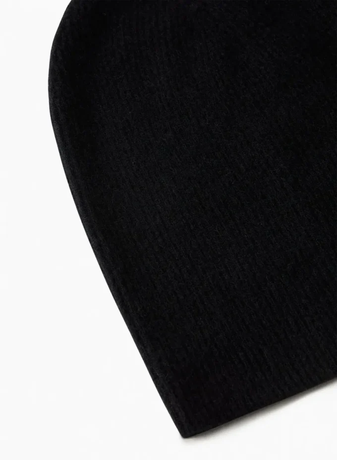 Gorro holgado de punto acanalado de cachemira