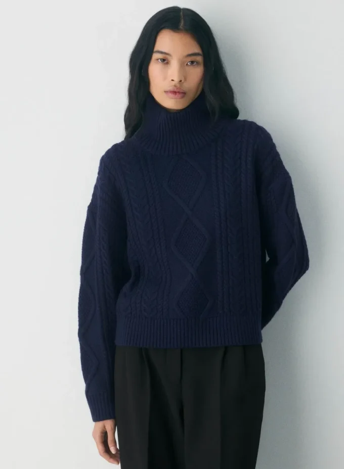 Jersey de cuello alto Heritage Knit Merino Wool Hi-hip