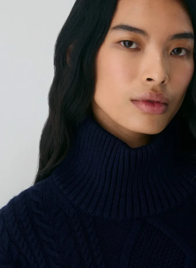 Jersey de cuello alto Heritage Knit Merino Wool Hi-hip