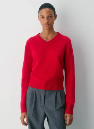 Jersey de cuello en V Essential Cashmere