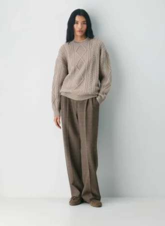 Jersey de cuello redondo de lana merino Heritage Knit