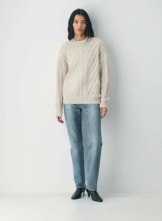 Jersey de cuello redondo de lana merino Heritage Knit Jersey de cuello redondo de lana merino Heritage Knit