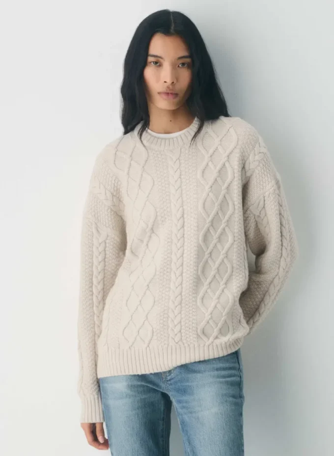 Jersey de cuello redondo de lana merino Heritage Knit Jersey de cuello redondo de lana merino Heritage Knit