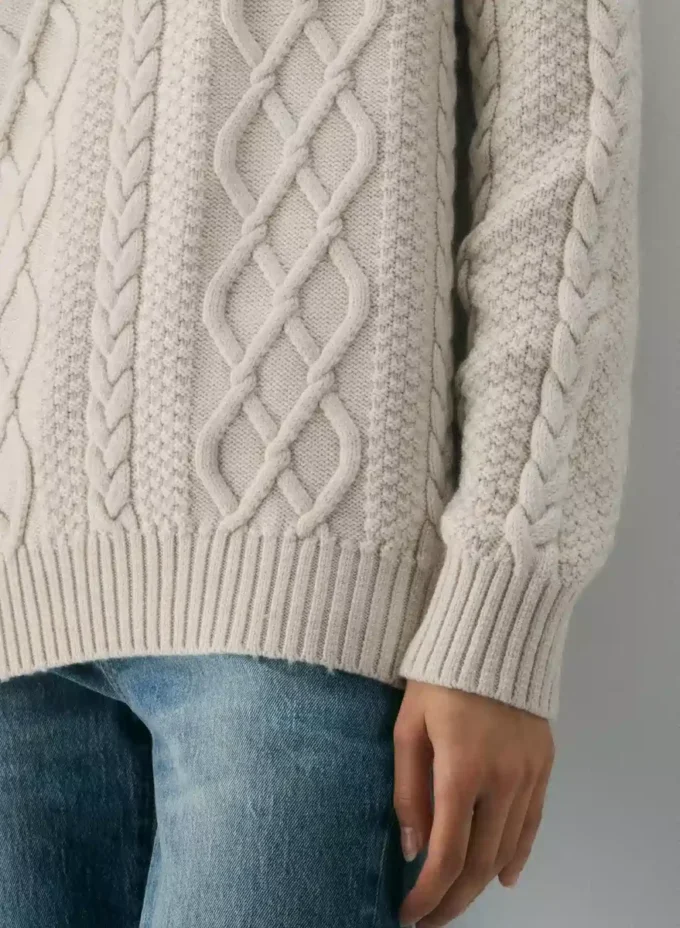 Jersey de cuello redondo de lana merino Heritage Knit Jersey de cuello redondo de lana merino Heritage Knit
