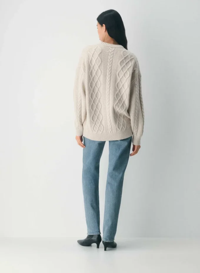 Jersey de cuello redondo de lana merino Heritage Knit Jersey de cuello redondo de lana merino Heritage Knit