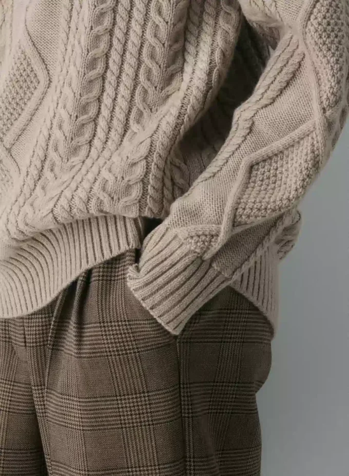 Jersey de cuello redondo de lana merino Heritage Knit