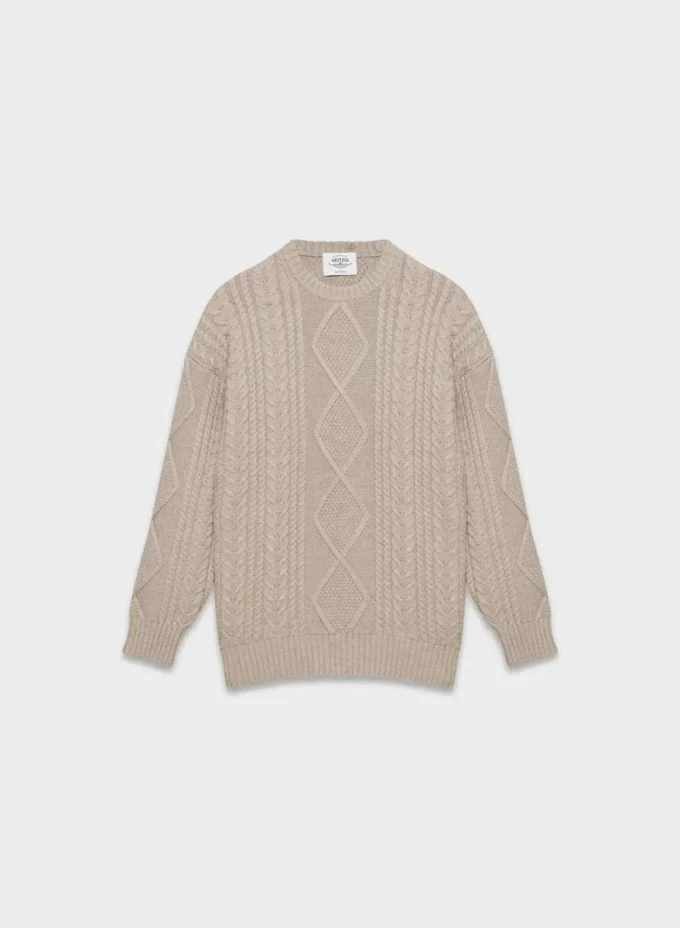 Jersey de cuello redondo de lana merino Heritage Knit