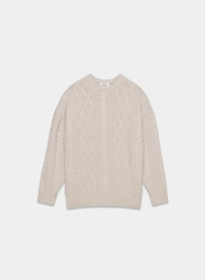 Jersey de cuello redondo de lana merino Heritage Knit Jersey de cuello redondo de lana merino Heritage Knit