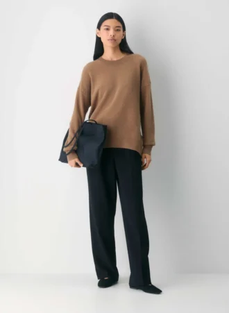 Jersey holgado de cuello redondo Feather Cashmere