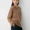 Jersey holgado de cuello redondo Feather Cashmere