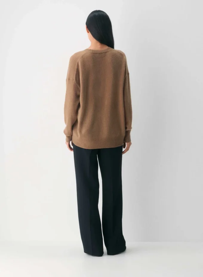 Jersey holgado de cuello redondo Feather Cashmere