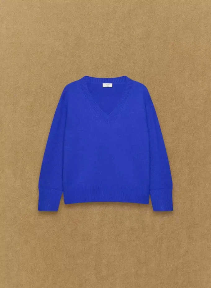 Jersey oversize con cuello en V de Plush Cashmere