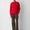 Jersey oversize de cuello redondo de cachemira afelpada Jersey oversize de cuello redondo de cachemira afelpada