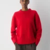 Jersey oversize de cuello redondo de cachemira afelpada Jersey oversize de cuello redondo de cachemira afelpada