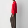 Jersey oversize de cuello redondo de cachemira afelpada Jersey oversize de cuello redondo de cachemira afelpada