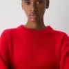 Jersey oversize de cuello redondo de cachemira afelpada Jersey oversize de cuello redondo de cachemira afelpada