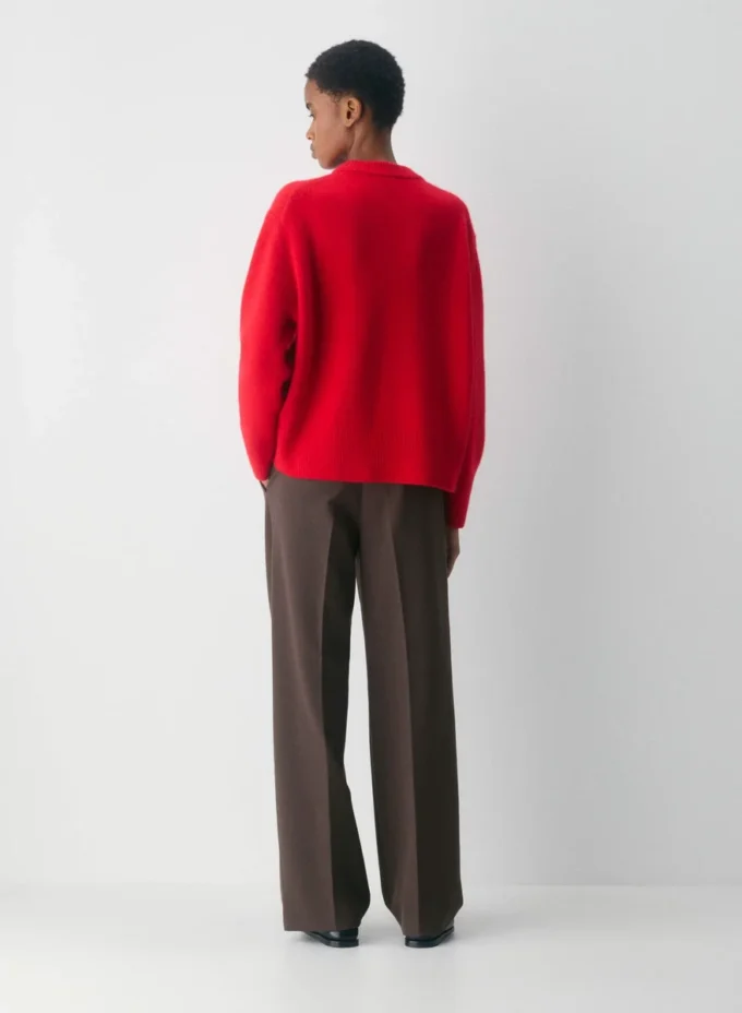 Jersey oversize de cuello redondo de cachemira afelpada Jersey oversize de cuello redondo de cachemira afelpada