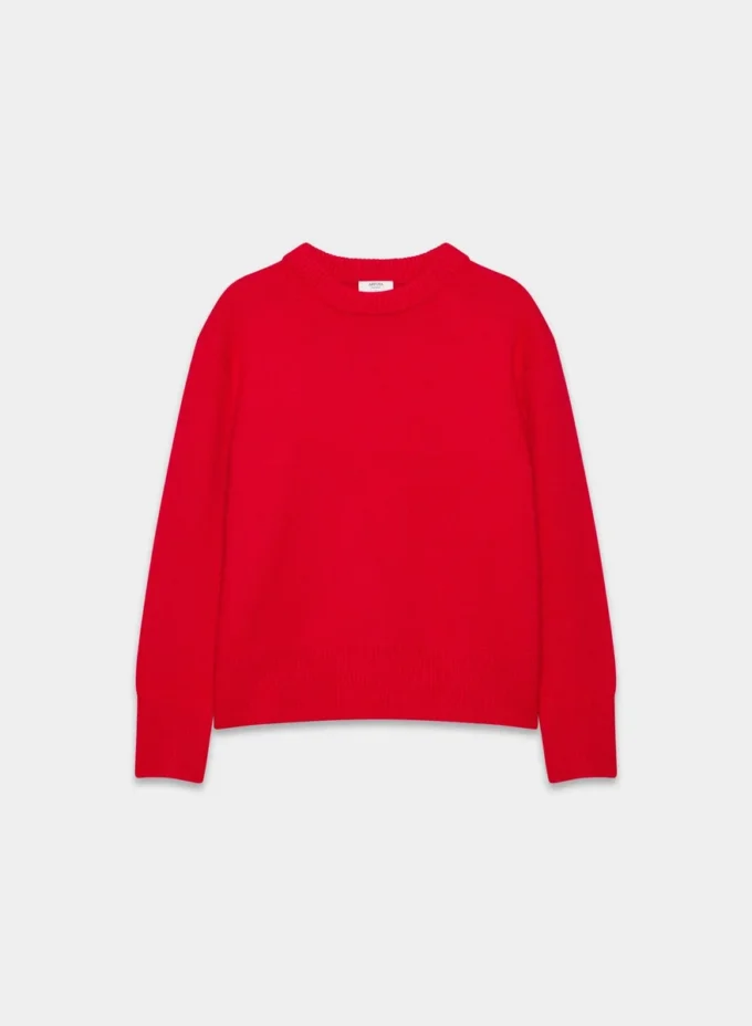 Jersey oversize de cuello redondo de cachemira afelpada Jersey oversize de cuello redondo de cachemira afelpada