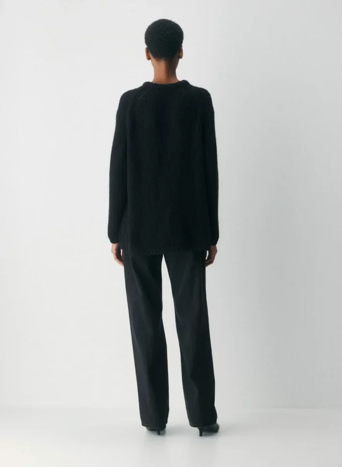 Jersey oversize de cuello redondo Mesh Cashmere