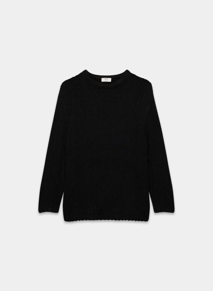 Jersey oversize de cuello redondo Mesh Cashmere