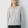 Jersey relajado con cuello barco de cachemira Feather