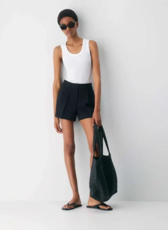 Mini pantalones cortos plisados
